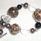 Lampwork Glass Bracelet Double Helix Glass