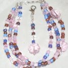 flower Power Pink Crystal Bracelet