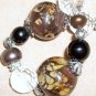 Lampwork Glass Bracelet Double Helix Glass