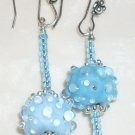"Water Baubles" Lampwork Glass Earrings