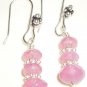 "Think Pink" Faceted Opal Glass Earrings in Pink