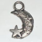 Silver Moon and Star Charm