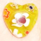 Millefiori Heart Focal Bead