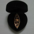 D012: Brown Swarovski Stone Ring with beautiful flower design on silver base.