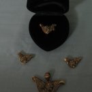 C009: Gold Swarovski Stone on Gold Base