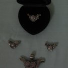 C010: Pink Swarovski Stone on Silver Base Set