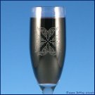 Celtic Thorn Cross Etched Champagne Flute