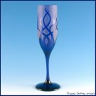 Strands Cobalt Blue Etched Champagne Flute