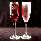 Snowflakes Champagne Flute (clear)