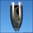 Tattooed Moon Etched Champagne Flute
