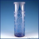 Bubbling Arrows Cylindrical Etched Glass Vase