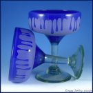 Dripping Cobalt Blue Margarita Glasses