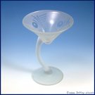 Art Deco Olives Curved Stem Martini Glass (frosted)