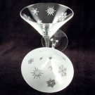 Snowflakes Etched Martini Glass (clear)