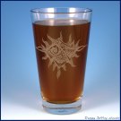 Crazy Sun Etched Pint Glass (20 oz.)