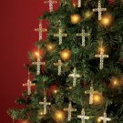 Set Of 18 Glass Cross Ornaments