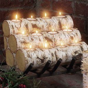 Birch Log Candleholders
