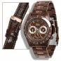 WOHLER MENS AUTOMATIC LUXURY BROWN IP STAINLESS STEEL WATCH NEW FREE USA S-H