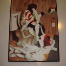 Funny monkey wooden image