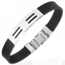 Dual Hoizontal Lines Stainless Bracelet