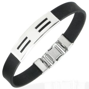 Dual Hoizontal Lines Stainless Bracelet