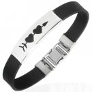 Arrow Through Two Hearts Stainless Bracelet