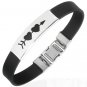 Arrow Through Two Hearts Stainless Bracelet