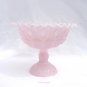 RARE Pink Opalescent Moon and Star Crimped Open Compote by L E Smith No. 4201