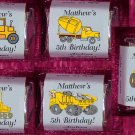 150 Birthday CONTRUCTION TRUCKS THEMED Candy Labels Wrappers Favors