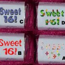 150 SWEET 16 THEMED BIRTHDAY PARTY custom CANDY Wrappers Favors