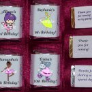 150 Birthday BALLERINA THEMED personalized Candy Wrappers Favors GIRL