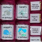 150 WHALES SHARKS DOLPHINS THEMED BIRTHDAY PARTY CANDY Wrappers Favors