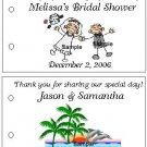 WEDDING BRIDAL SHOWER BEACH OCEAN Party Lollipop sucker Favors Tags