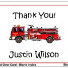 Kid FIRETRUCK FIREMAN Birthday Thank You Cards Notes