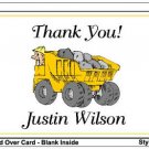 Kid CONSTRUCTION TRUCKS Birthday Thank You Cards Notes
