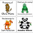 ZOO JUNGLE ANIMALS (self-stick) Gift Favor Tags
