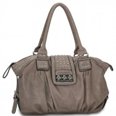 Designer Inspired Studded Leatherette Shopper Hobo Shoulder Bag Handbag Purse