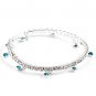 Silver (rhodium) Lead&nickel Free / Blue Rhinestones / Stretch / Anklet