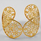 Gold Tone / Flower Design / Lead Free / Cuff / Bracelet