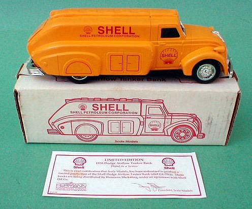 1938 Dodge Airflow Tanker Bank - Shell Oil - Coin Bank