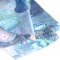 21" SQUARE BLUE "WATER" PRINT CREPE SCARF