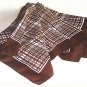 BROWN & WHITE PLAID 26" SQUARE SCARF