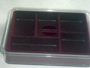 5 Section Burgundy Open Jewelry Box Tray
