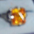Brilliant SQUARE Faux Yellow Topaz Ring Size 6-7