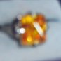 Brilliant SQUARE Faux Yellow Topaz Ring Size 6-7