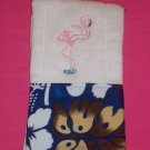 Pink Flamingo w/ Hibiscus Burp Cloth