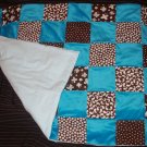 Blue and Brown Minky Quilt
