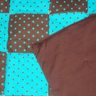 Turquoise and Brown Polka Dot Quilt