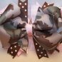 Boutique Camouflage and Light Pink Hair Bow