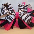 Boutique Hot Pink and Black Zebra Hair Bow